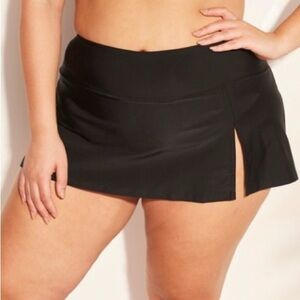 WOMEN’S Plus Size Swim Skirtini Bottom- Kona Sol - Black